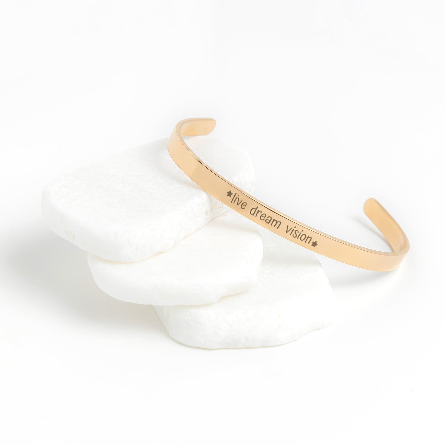 Live Dream Vision Cuff Bracelet, Gold, Rose Gold and Silver
