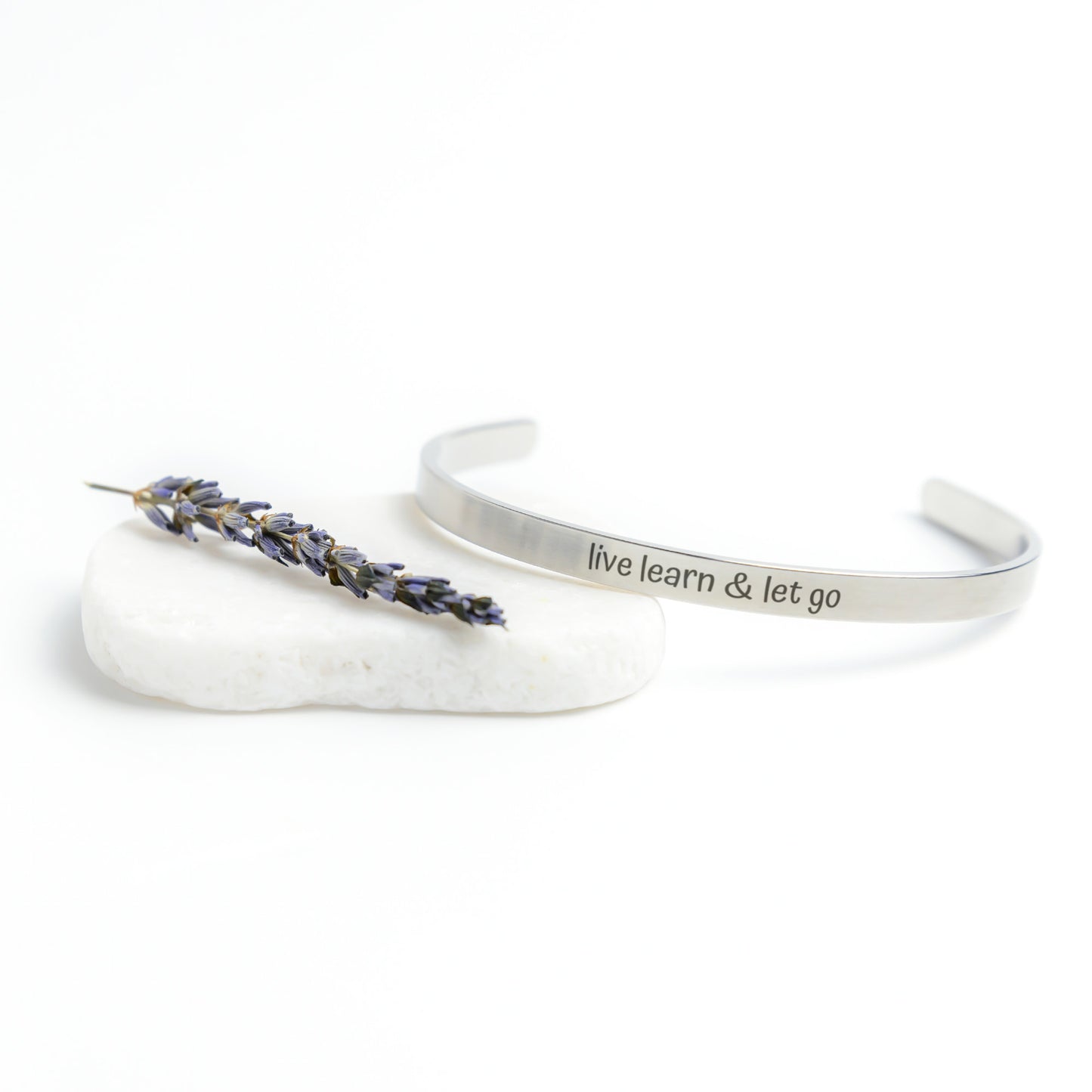 Live Learn and Let Go Cuff Bracelet, Gold, Rose Gold and Silver